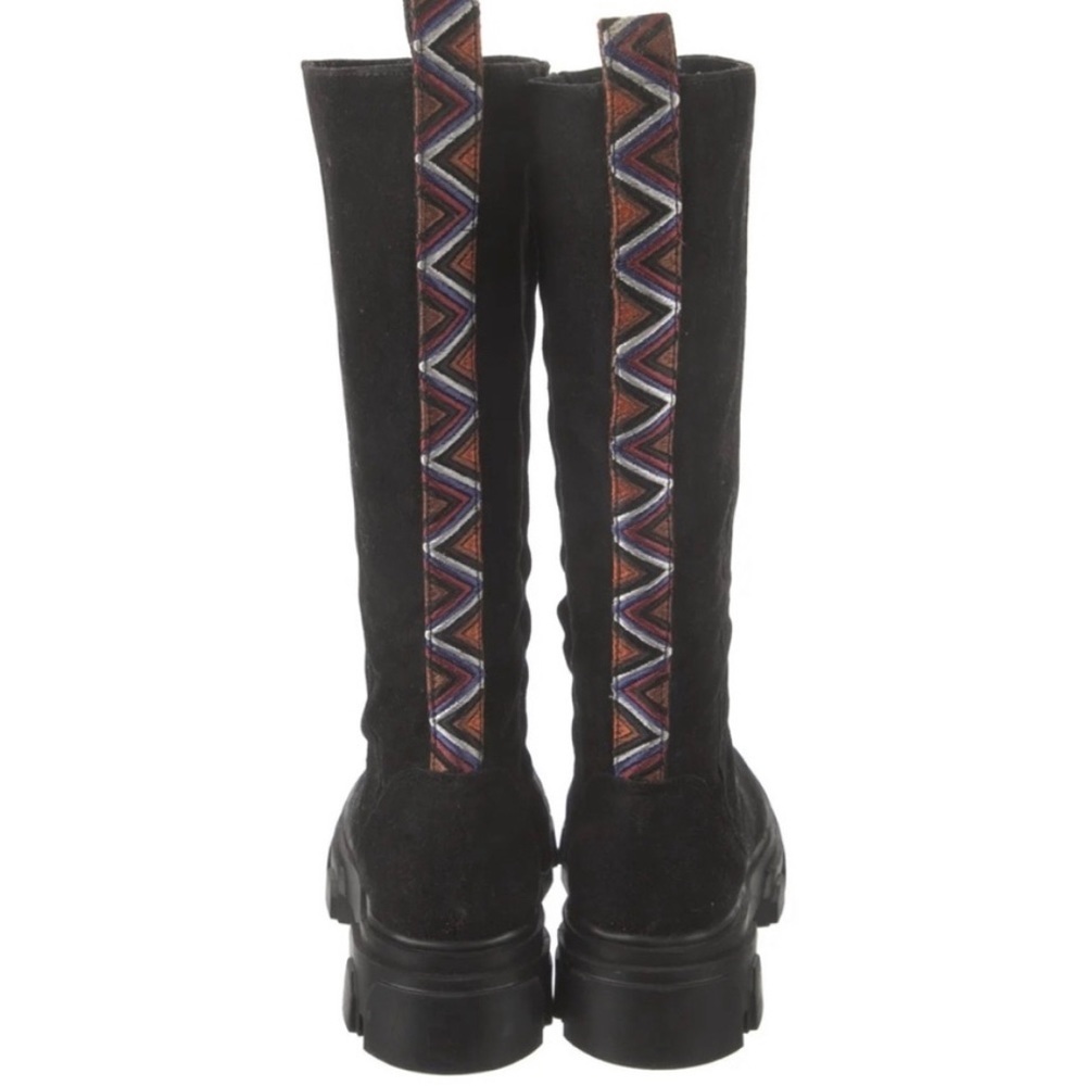 FARM Rio Black Boots with Colorful Geometric Design NWT